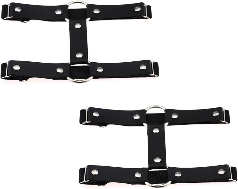 TISDA 2pcs Punk Leather Garter Elastic Stud Leg Garter Belt - Image 1